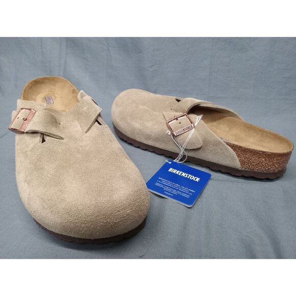 Birkenstock Men\'s Boston Suede Taupe Clog Size 11 REGULAR WIDTH NEW NO BOX! main image 9